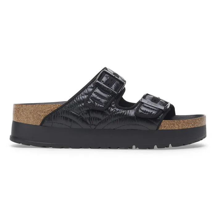 Women Birkenstock TwoStrap Arizona Flex Platform Black