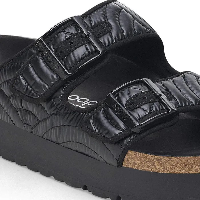 Women Birkenstock TwoStrap Arizona Flex Platform Black