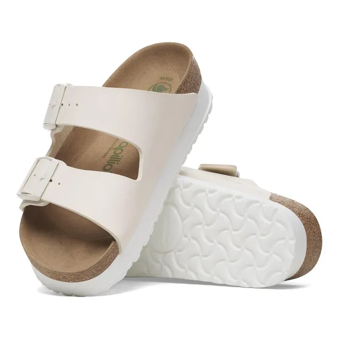 Women Birkenstock TwoStrap Arizona Flex Platform Eggshell