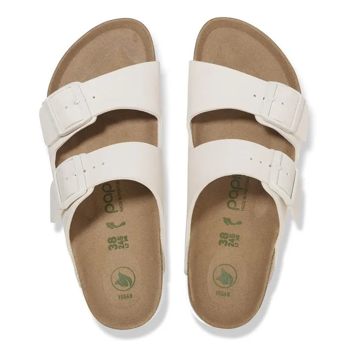 Women Birkenstock TwoStrap Arizona Flex Platform Eggshell