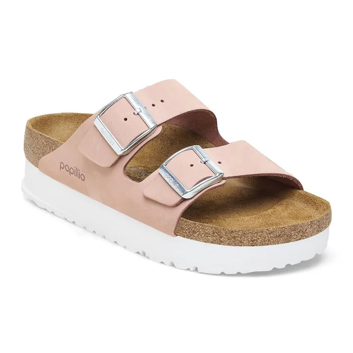 Women Birkenstock TwoStrap Arizona Flex Platform Soft Pink