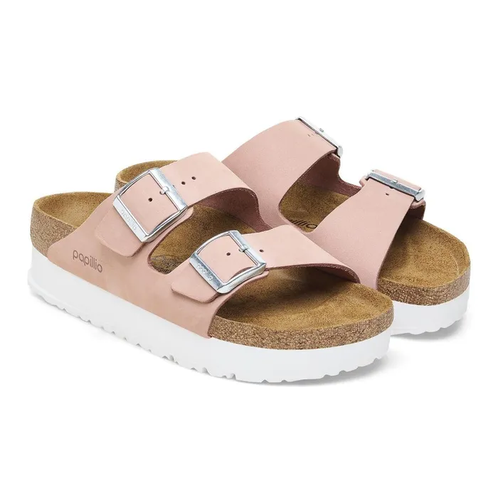 Women Birkenstock TwoStrap Arizona Flex Platform Soft Pink