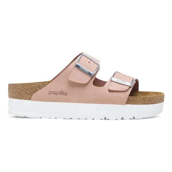 Women Birkenstock TwoStrap Arizona Flex Platform Soft Pink