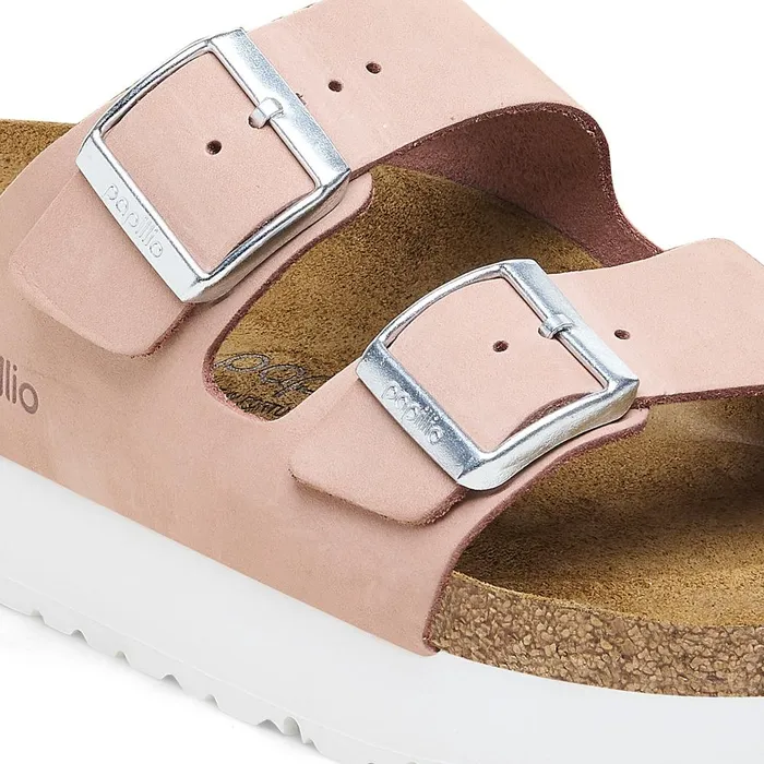 Women Birkenstock TwoStrap Arizona Flex Platform Soft Pink