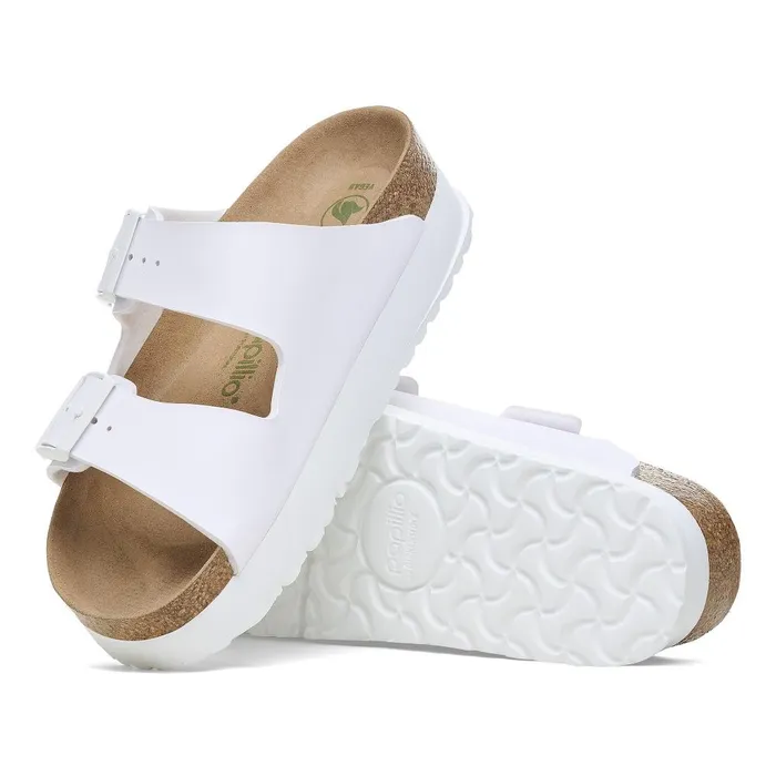 Women Birkenstock TwoStrap Arizona Flex Platform White