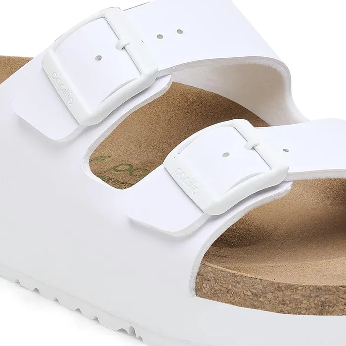 Women Birkenstock TwoStrap Arizona Flex Platform White