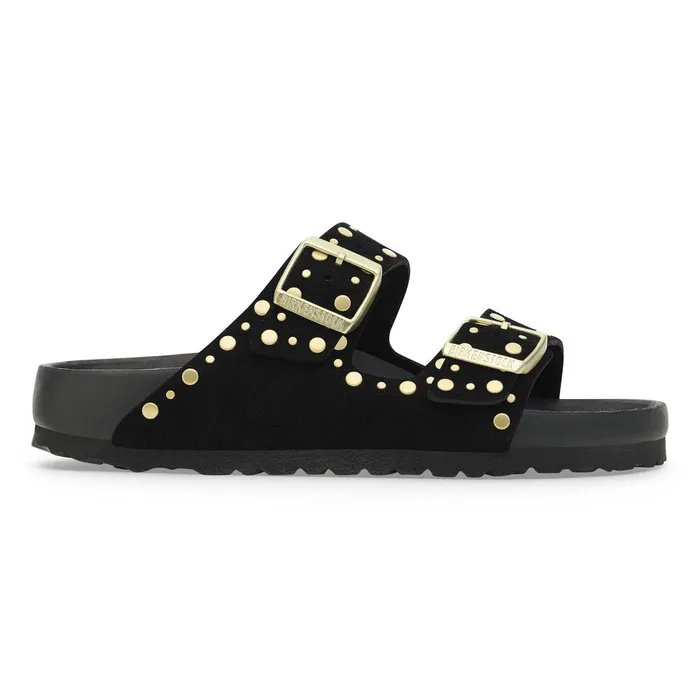 Women Birkenstock TwoStrap Arizona Rivets Black