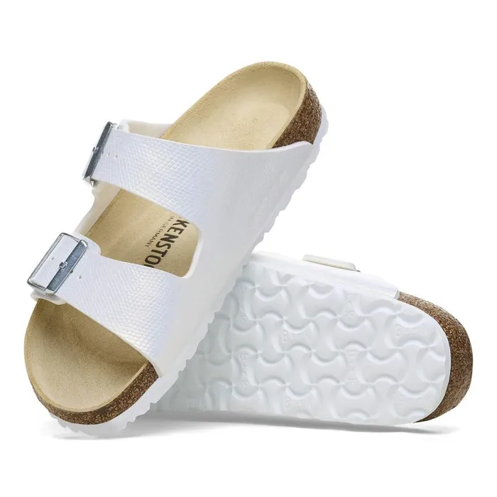 Women Birkenstock TwoStrap Arizona Shiny White