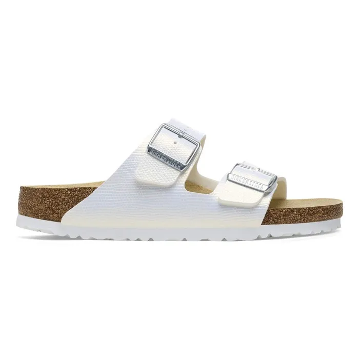 Women Birkenstock TwoStrap Arizona Shiny White