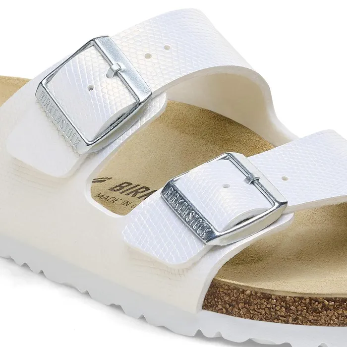 Women Birkenstock TwoStrap Arizona Shiny White