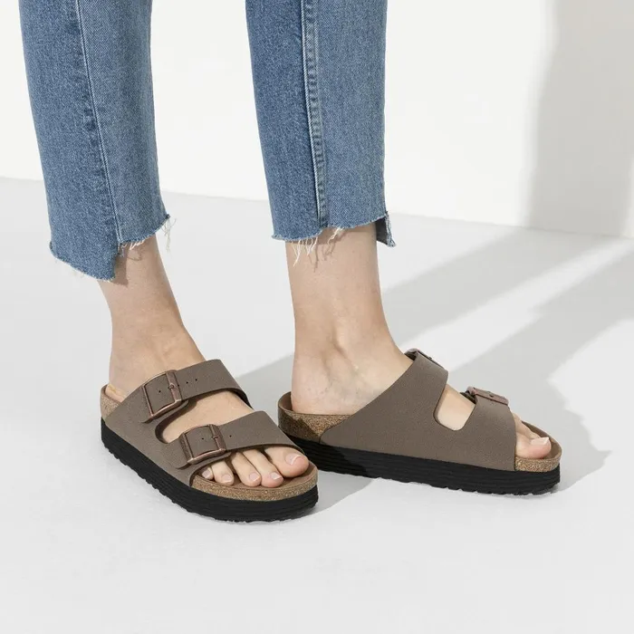 Women Birkenstock Wedges and Platforms Arizona Platform Vegan Mocha