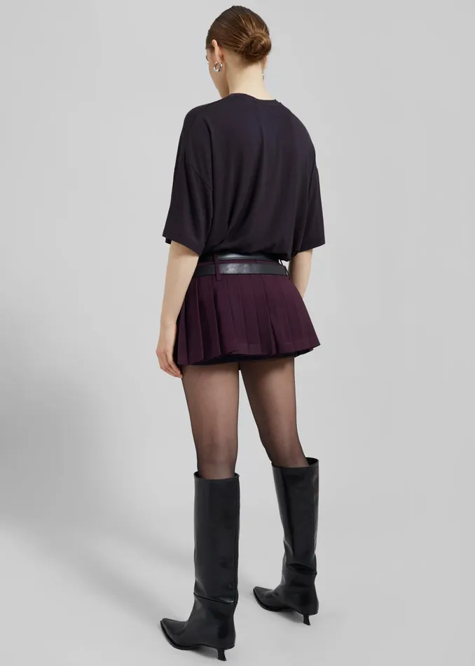Women Blake Mini Pleated Skirt 8211 Burgundy The Frankie Shop Bottoms