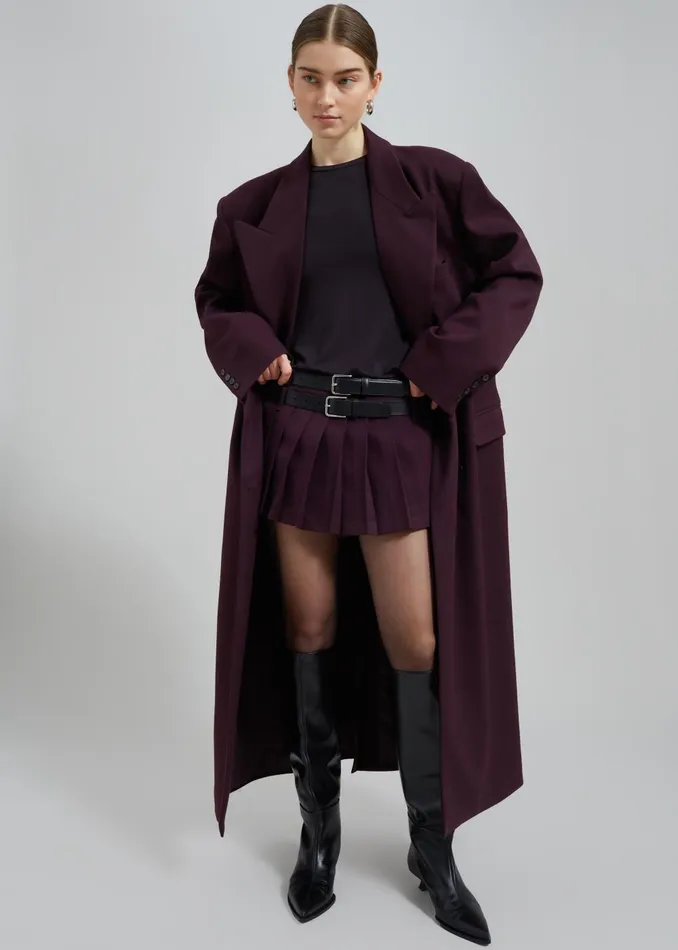 Women Blake Mini Pleated Skirt 8211 Burgundy The Frankie Shop Bottoms