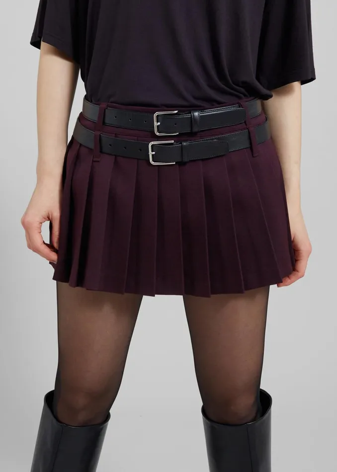 Women Blake Mini Pleated Skirt 8211 Burgundy The Frankie Shop Bottoms