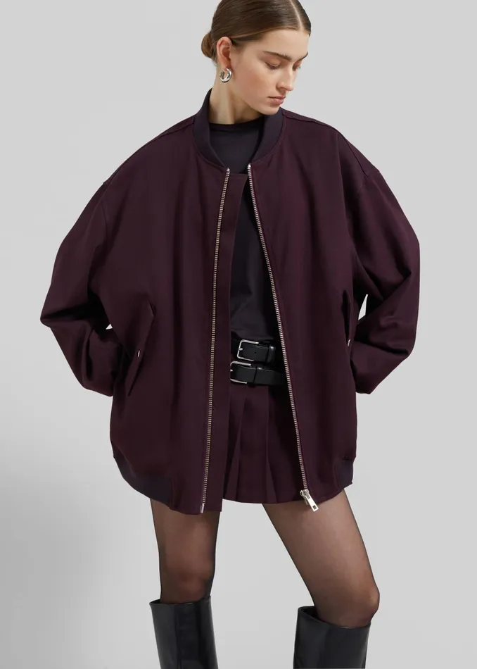 Women Blake Mini Pleated Skirt 8211 Burgundy The Frankie Shop Bottoms