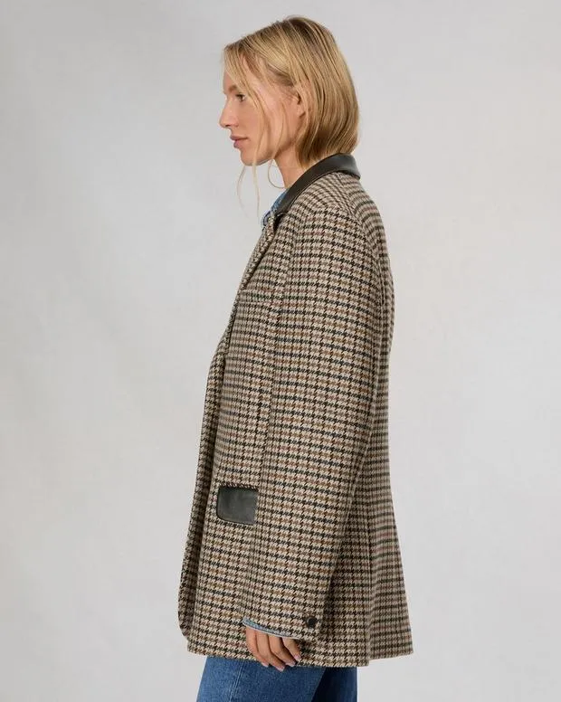 Women Blazers and Vests Rag and Bone Lainey Houndstooth Blazer Brown Multi