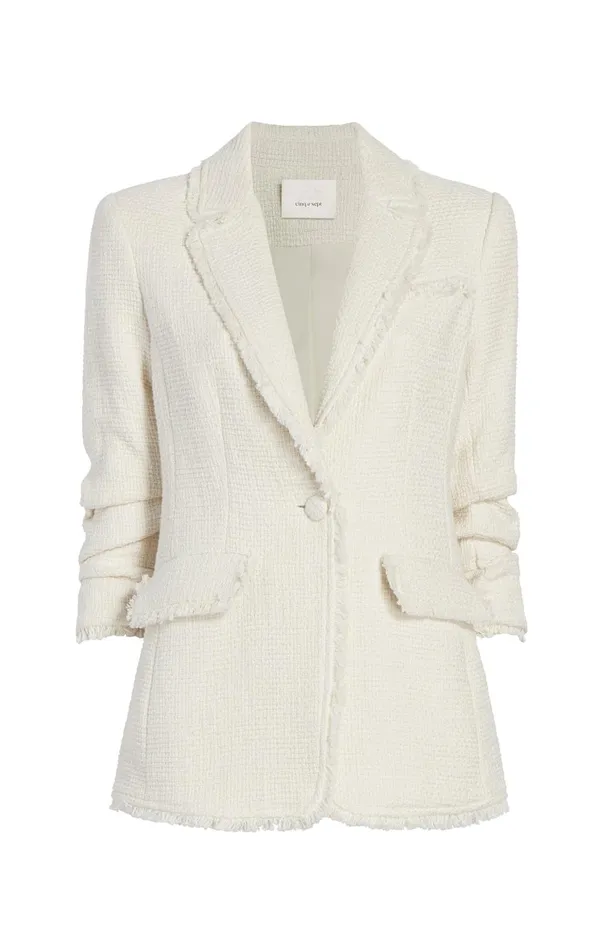 Women Blazers Cinq Sept Boucle Khloe Blazer Gardenia