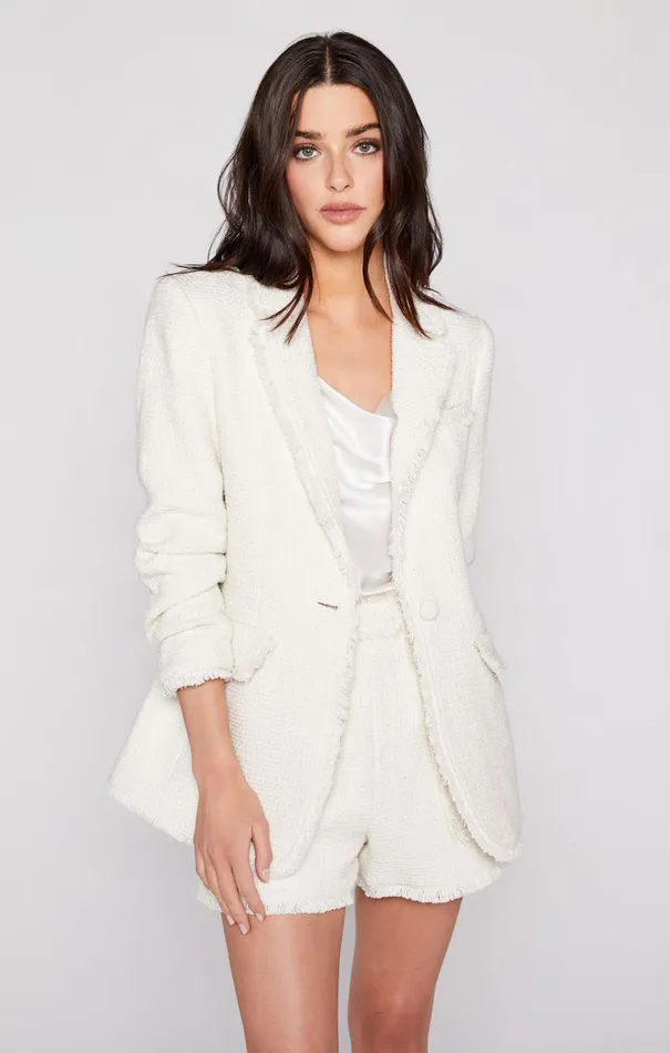 Women Blazers Cinq Sept Boucle Khloe Blazer Gardenia