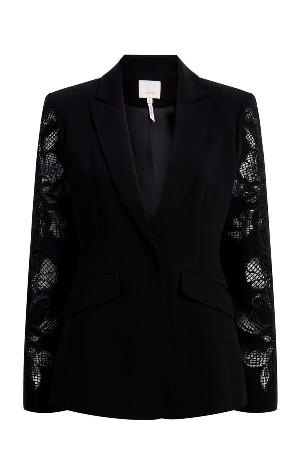 Women Blazers Cinq Sept Cutout Paisley Embellished Cheyenne Blazer Black