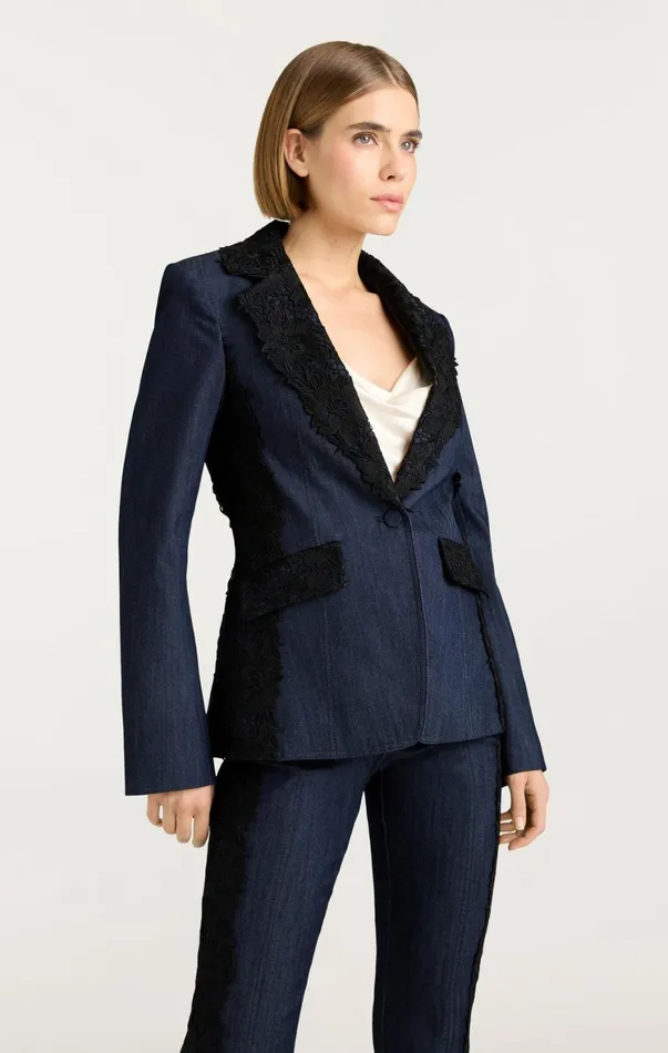 Women Blazers Cinq Sept Laney Jacket Indigo