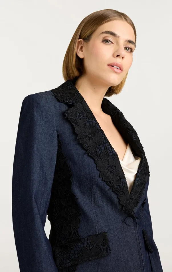 Women Blazers Cinq Sept Laney Jacket Indigo
