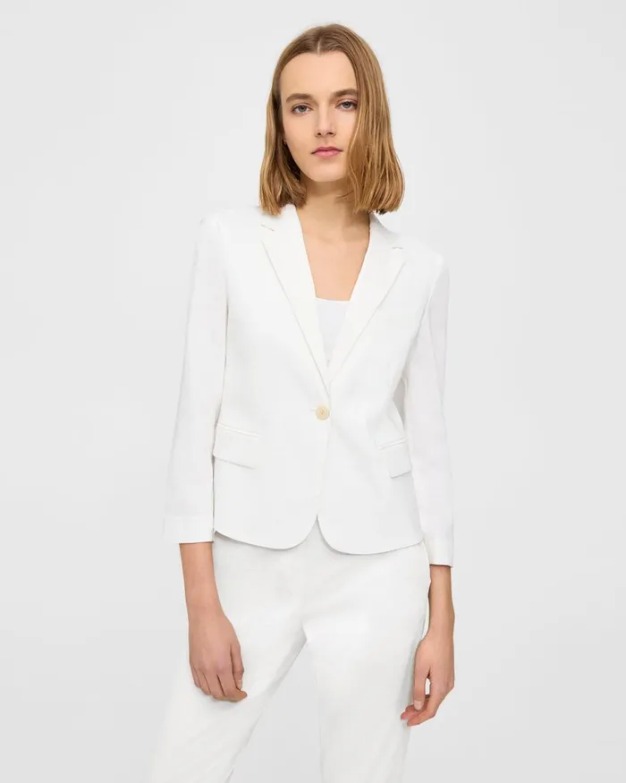 Women Blazers Jackets Theory Boxy Blazer In Good Linen White