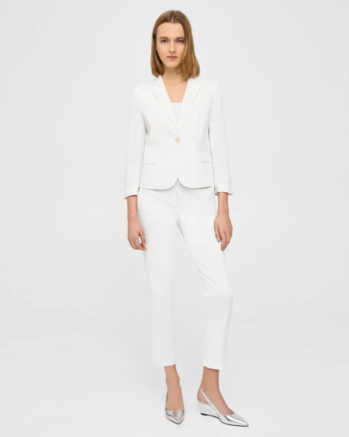 Women Blazers Jackets Theory Boxy Blazer In Good Linen White