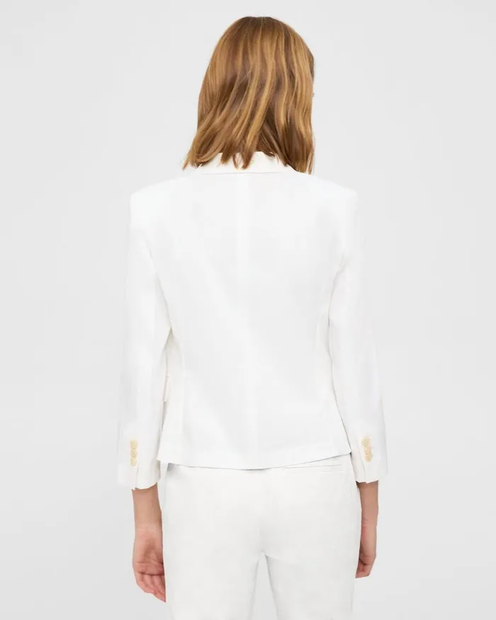 Women Blazers Jackets Theory Boxy Blazer In Good Linen White