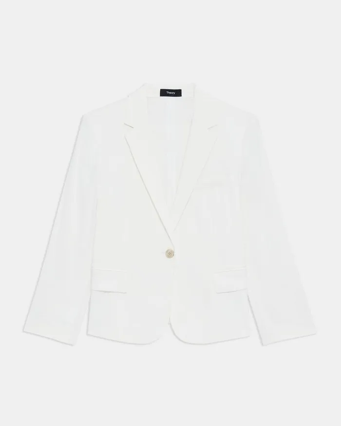 Women Blazers Jackets Theory Boxy Blazer In Good Linen White