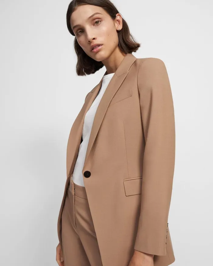 Women Blazers Jackets Theory Etiennette Blazer In Good Wool Camel