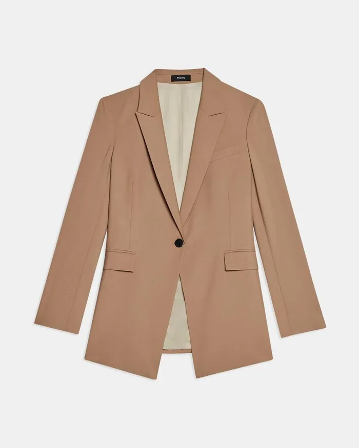 Women Blazers Jackets Theory Etiennette Blazer In Good Wool Camel
