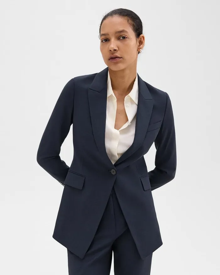 Women Blazers Jackets Theory Etiennette Blazer In Good Wool Nocturne Navy