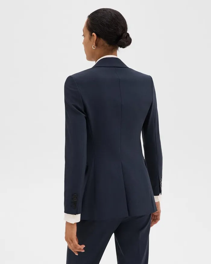 Women Blazers Jackets Theory Etiennette Blazer In Good Wool Nocturne Navy