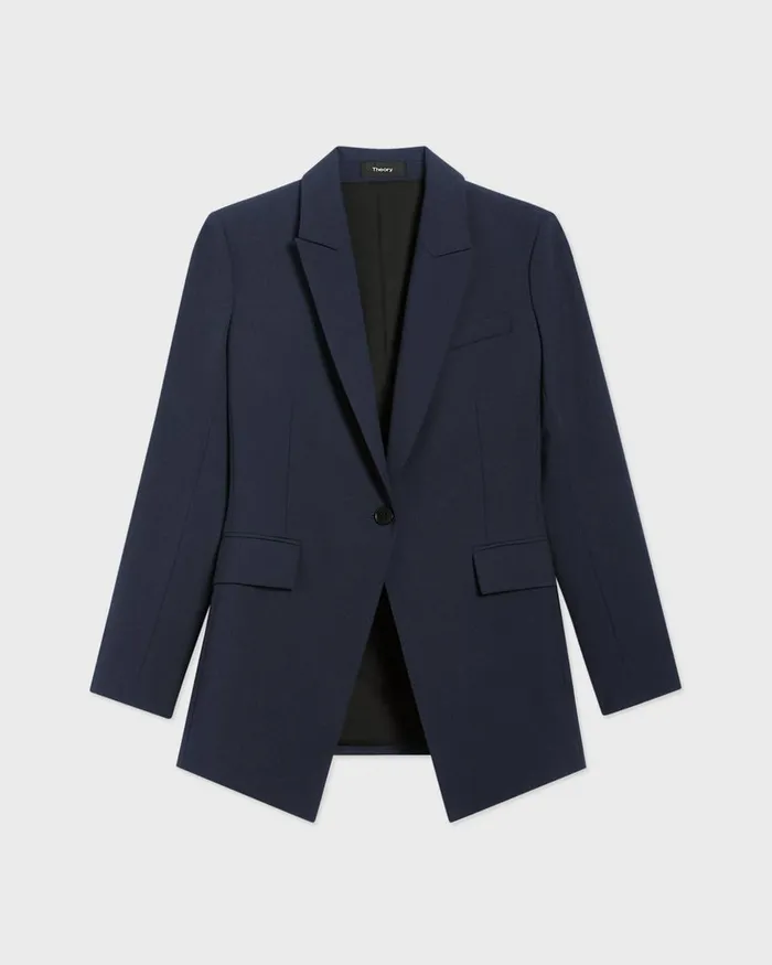 Women Blazers Jackets Theory Etiennette Blazer In Good Wool Nocturne Navy