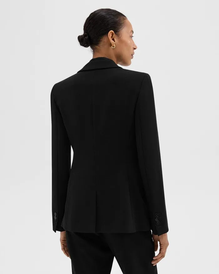 Women Blazers Jackets Theory Staple Blazer In Admiral Crepe Black