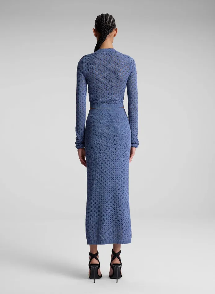 Women Brandi Pointelle Knit Top Steel Blue ALC Tops