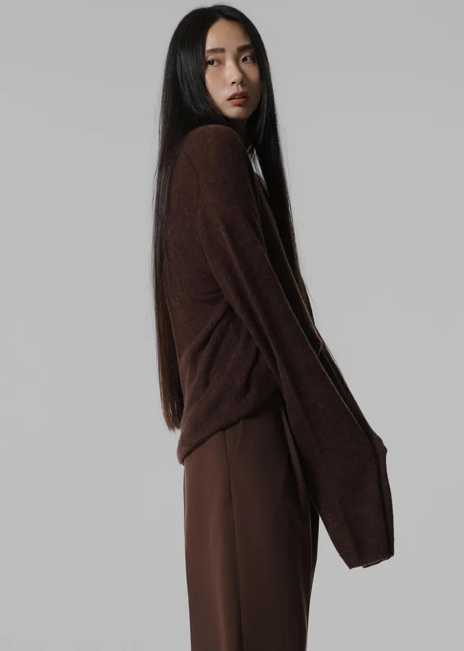 Women Brayden V Neck Sweater 8211 Brown The Frankie Shop Knitwear