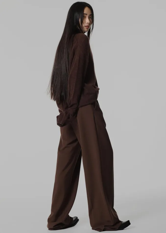 Women Brayden V Neck Sweater 8211 Brown The Frankie Shop Knitwear