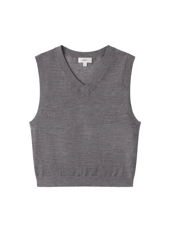 Women Brody Fine Merino Vest Medium Heather Grey ALC Sweaters