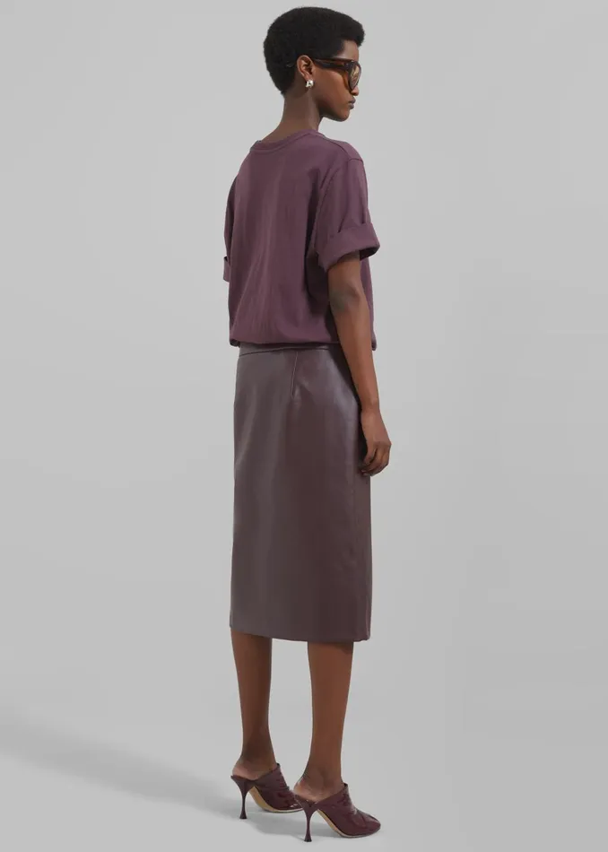 Women Brooklyn Faux Leather Midi Skirt 8211 Burgundy The Frankie Shop Bottoms