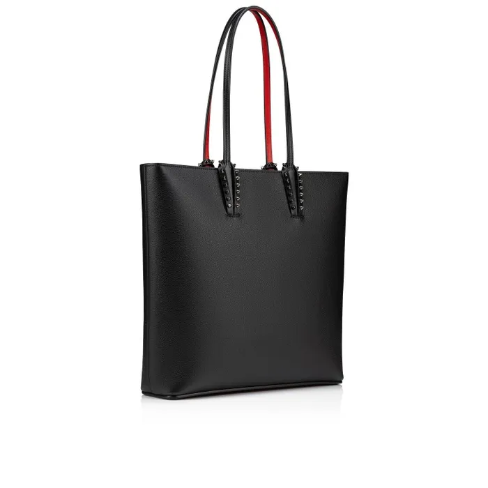 Women Cabata Tote Bag 8211 Grained Calf Leather 8211 Black Christian Louboutin Totes