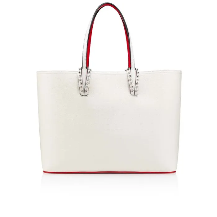 Women Cabata Tote Bag 8211 Grained Calf Leather And Smooth Calf Leather 8211 Bianco Christian Louboutin Shoulder Bags Women Cabata Tote Bag 8211 Grained Calf Leather And Smooth Calf Leather 8211 Bianco Christian Louboutin Shoulder Bags
