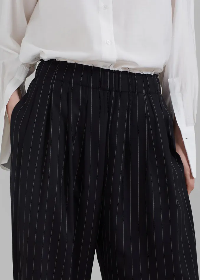 Women Caden Boxer Trousers 8211 BlackWhite Pinstripe The Frankie Shop Bottoms