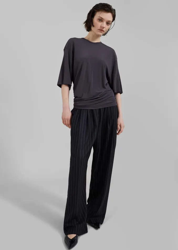 Women Caden Boxer Trousers 8211 BlackWhite Pinstripe The Frankie Shop Bottoms