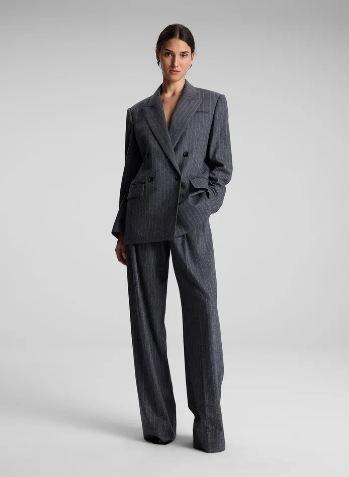 Women Calla Wool Cashmere Oversized Jacket Grey Melange ALC Suits