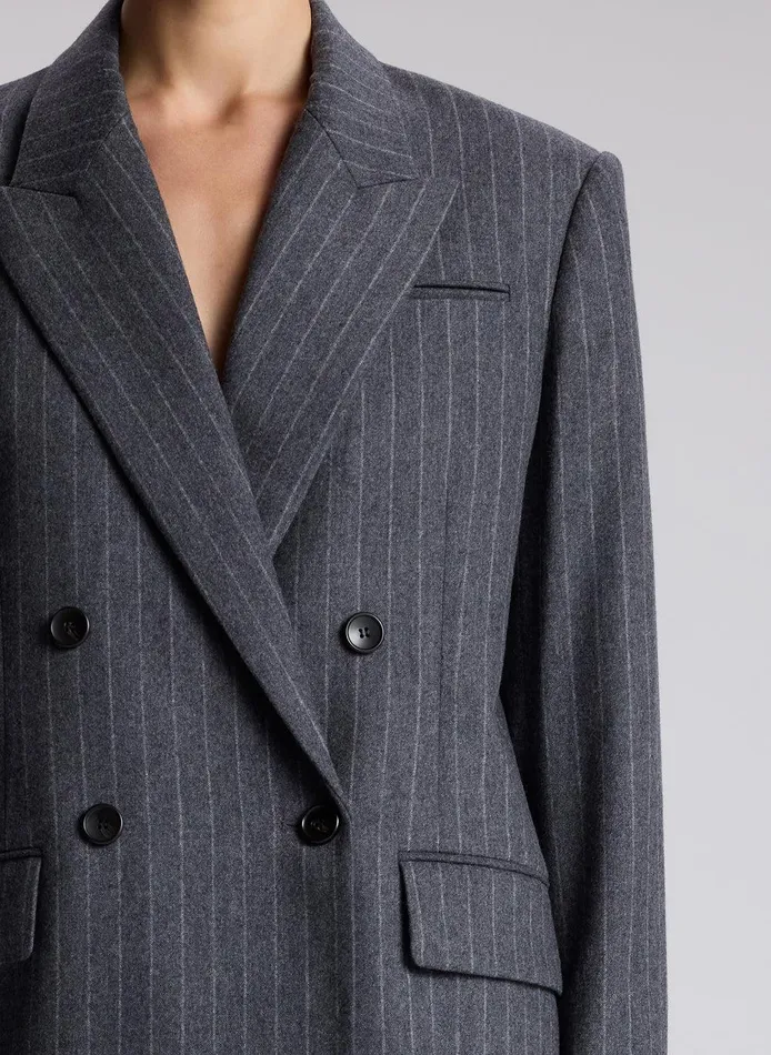 Women Calla Wool Cashmere Oversized Jacket Grey Melange ALC Suits