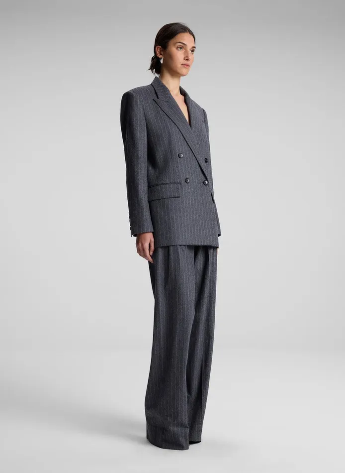 Women Calla Wool Cashmere Oversized Jacket Grey Melange ALC Suits