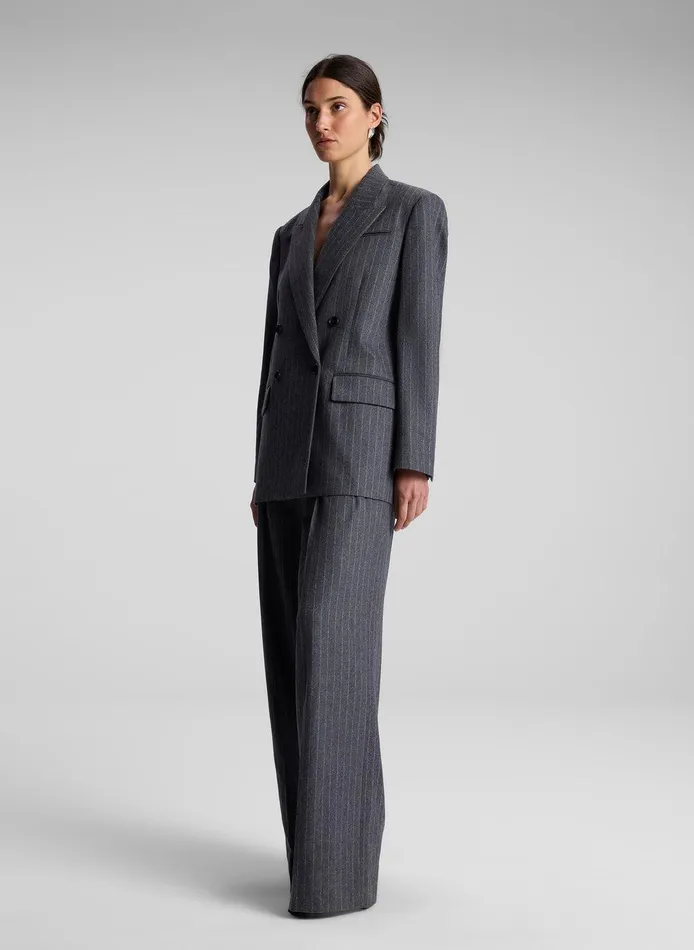 Women Calla Wool Cashmere Oversized Jacket Grey Melange ALC Suits