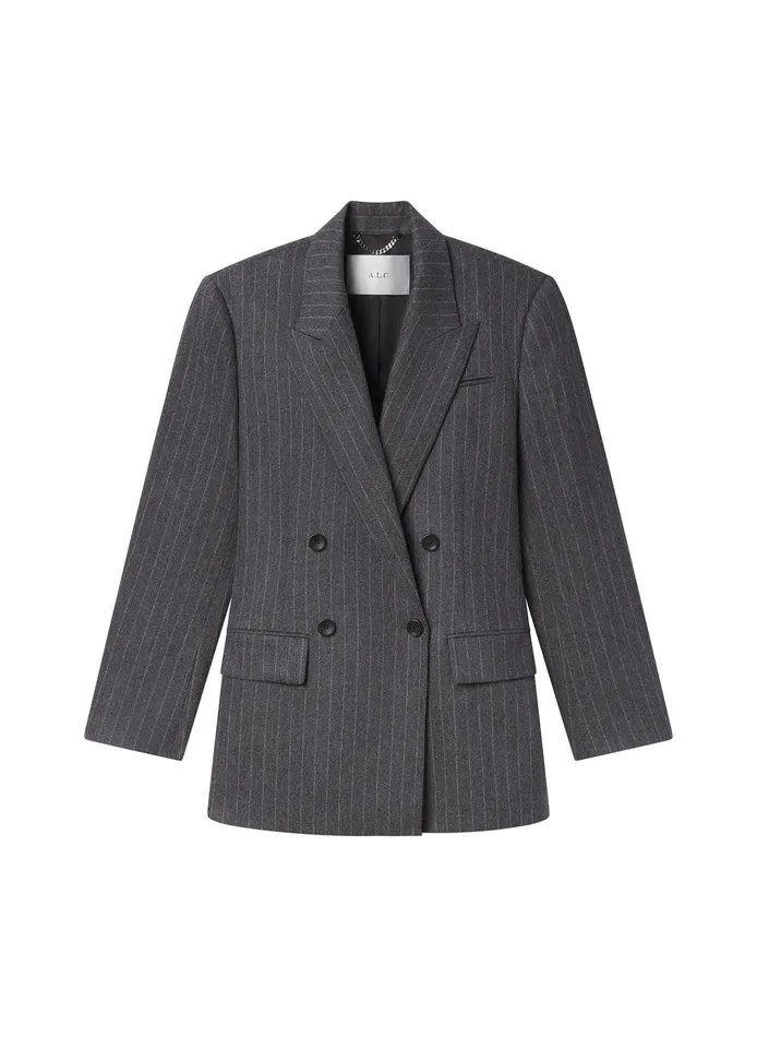 Women Calla Wool Cashmere Oversized Jacket Grey Melange ALC Suits