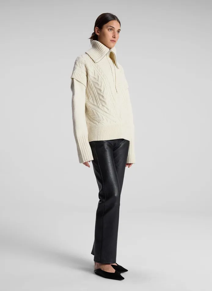 Women Callie Merino Cable Knit Sweater Off White ALC Knitwear
